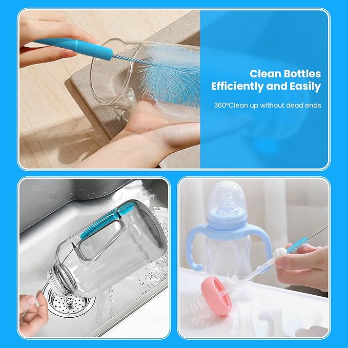 5 Pack Bottle Brush, Straw Cleaner Brush & Water Bottle Brush, 15 in Stainless - Image 5