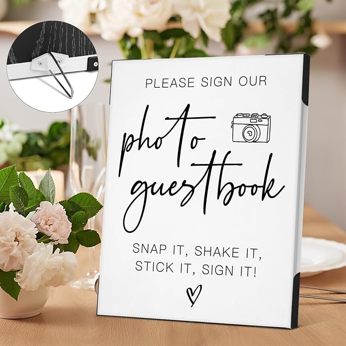 Photo Guest Book Wedding Signs for Ceremony and Reception, Please Sign Our - Image 3