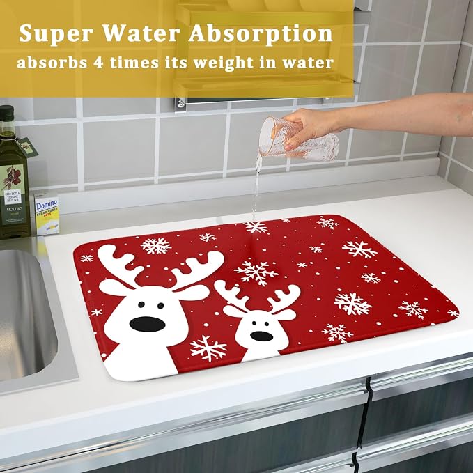 Christmas Reindeer Dish Drying Mats 18x24 - Image 7