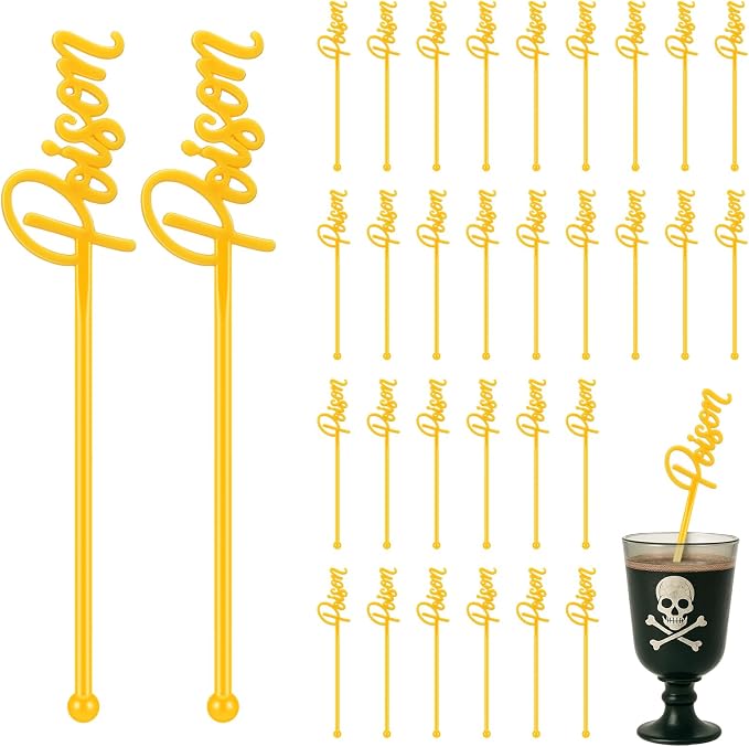 SiliFine 30 Pcs Halloween Swizzle Sticks Plastic Coffee and Cocktail Stirrers by SiliFine