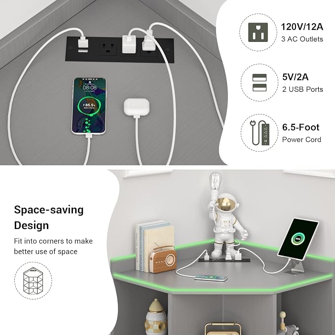 Aheaplus Corner Cabinet, Corner Storage - Image 4