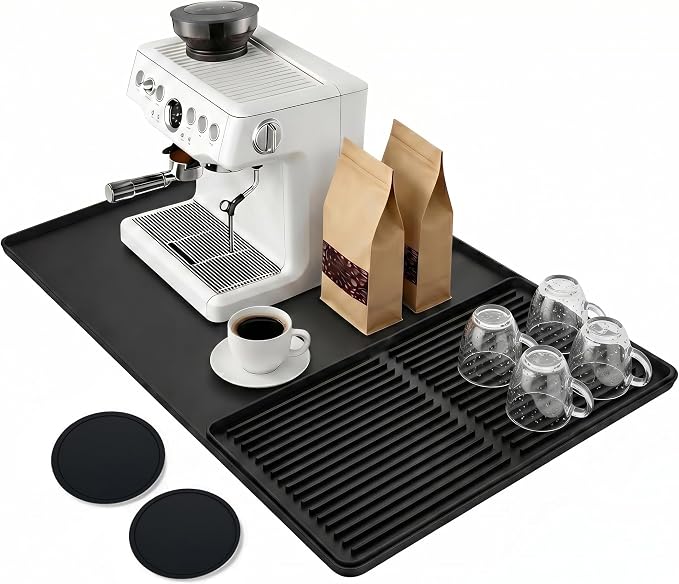 Mrcrypos Silicone Coffee Station Mat 16x24 Inch, Spill-Proof Bar Mat by Mrcrypos