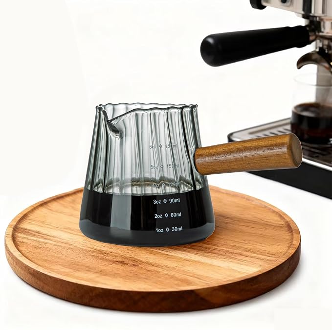 FANTESTICRYAN 6OZ Measuring Cup, Ribbed Borosilicate Glass Espresso Cup by FANTESTICRYAN