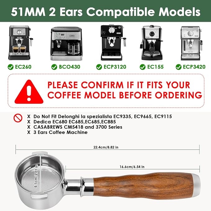 51mm 2 Ears Bottomless Portafilter - Image 3
