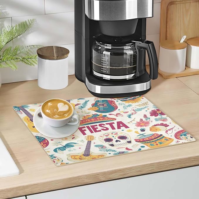 Coffee Mat Coffee Bar Station Maker Machine Pot Table Spill Mat Leather - Image 5