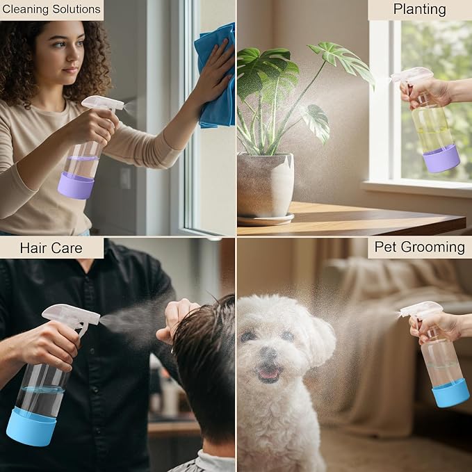 Glass Spray Bottles with Silicone Sleeve 16.9oz 2 Pack Empty Spray Bottle - Image 7