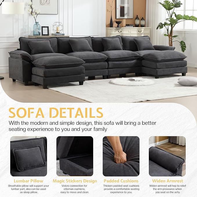 Modular Sectional Sofa, Cloud Couch - Image 5