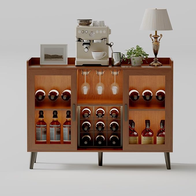 Freestanding Wine Bar Cabinet by IDEALHOUSE