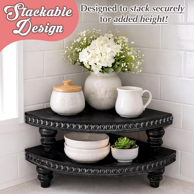 Corner Pedestal Stand Rustic Decor Riser - Image 5