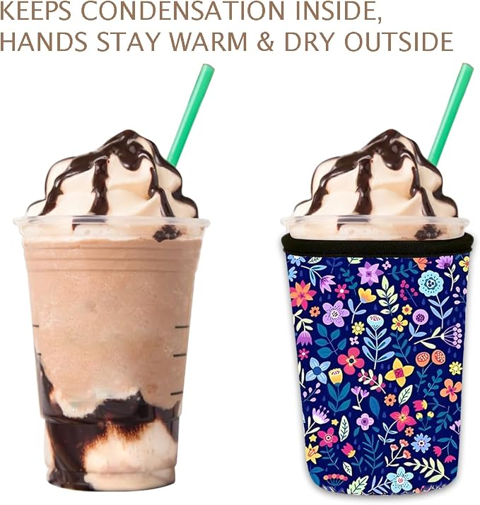 Reusable Insulated Neoprene Iced Coffee Cup Sleeve, Durable Drink Sleeve - Image 6