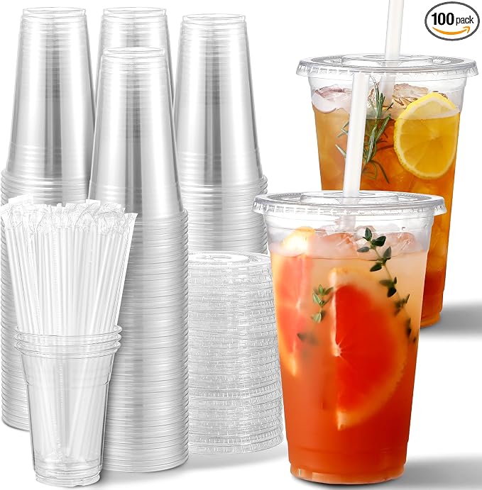 AOZITA 20 oz Clear Plastic Cups by AOZITA