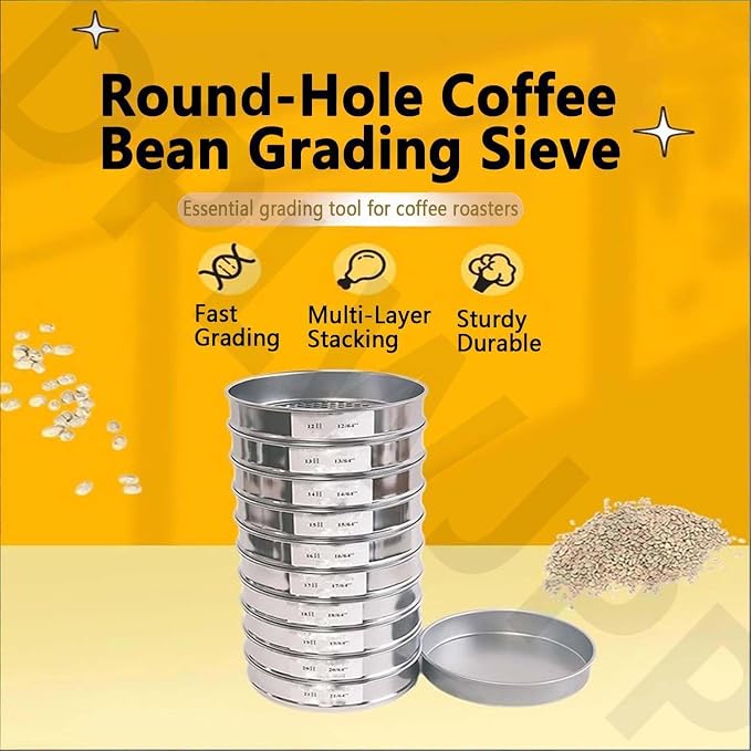 Portable Coffee Bean Sorting Sieve Coffee Green Bean Grading Sieve Set 10-Layer - Image 2