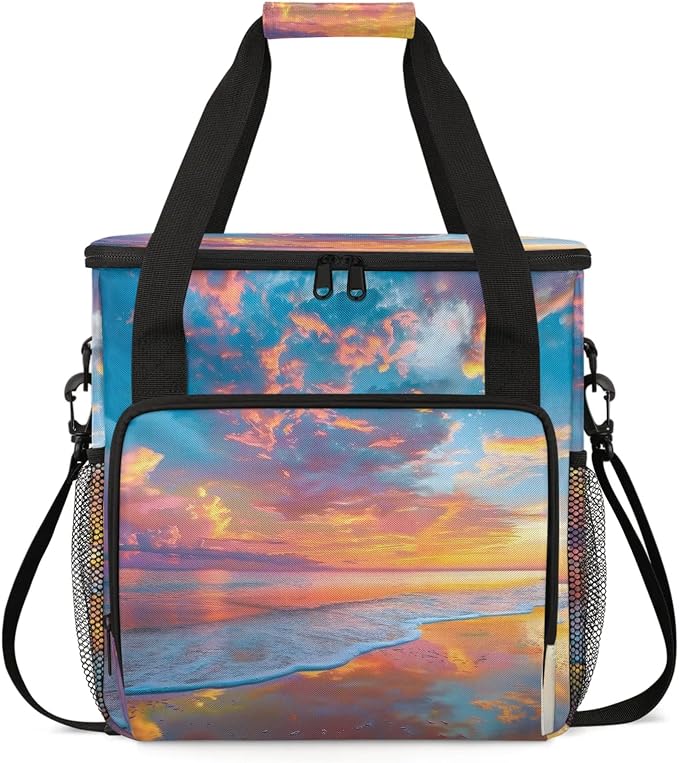 Hawaiian Beach Themed Coffee Maker Carring Bag, Large Insulated Storage by Home