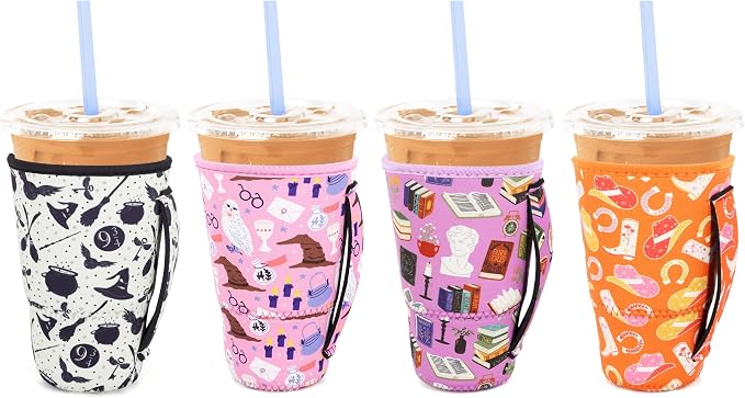 4 Pack Neoprene Cup Sleeves by Snowso