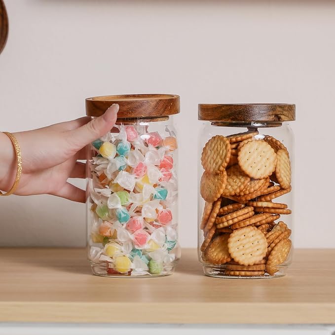 Glass Jar with Lid 3.54 Inch Wide, 25 OZ Airtight Food Storage Containers Glass - Image 3
