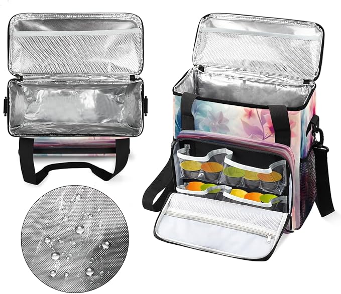 Floral Flower Purple Pink Coffee Machine Bag Compatible - Image 3