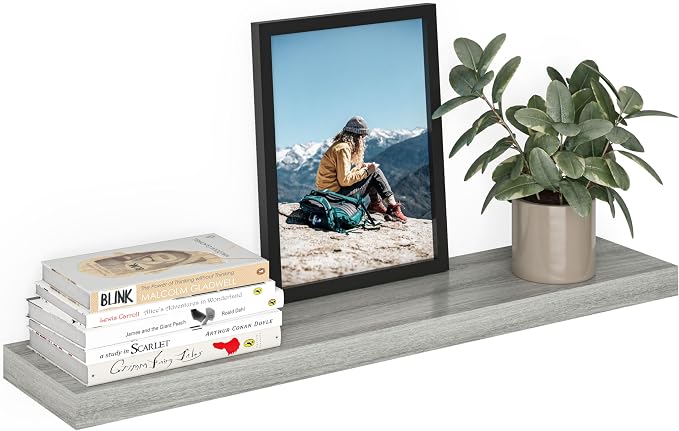 Ballucci Floating Shelf, Living Room, Rustic Gray by Ballucci