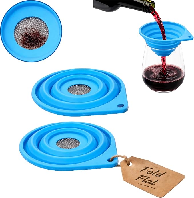 Vespara 2 Pack Collapsible Fine Mesh Strainer, 4 Inch Silicone Funnel by Unknown