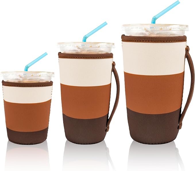 KJQJLY 3 Pack Reusable Iced Coffee Sleeves by KJQJLY