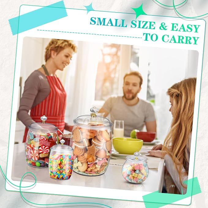 Nuogo 4 Pcs Plastic Candy and Cookie Jars - Image 7