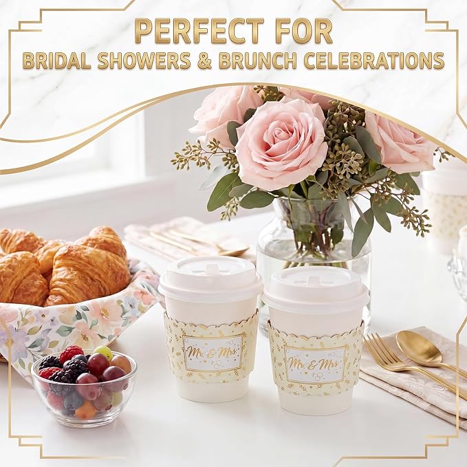 AmazingSpark 48 Sets 8oz Floral Disposable Coffee Cups - Image 5