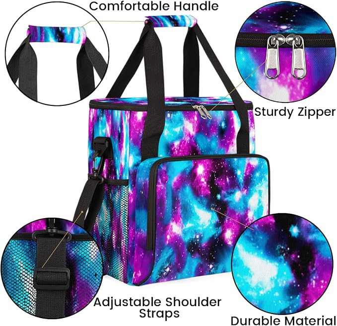 Funny Galaxy Coffee Maker Carring Bag Glitter Space Travel Storage Tote Bag - Image 6