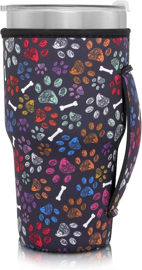Reusable Iced Coffee Cup Sleeve Neoprene Insulated Sleeves Cup Holder - 32oz by AJLTPA