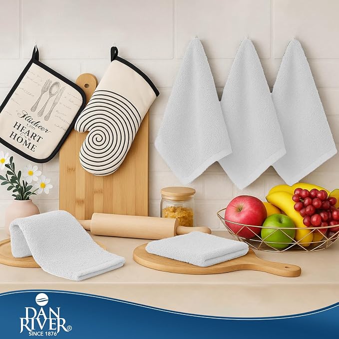 DAN RIVER Kitchen Bar Mops, 16 by 19 Inches, 100% Cotton Super Absorbent - Image 3
