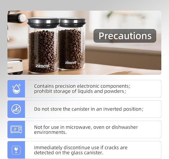 1.6L Automatic Vacuum Coffee Canister, Airtight Glass Food Storage Container - Image 8