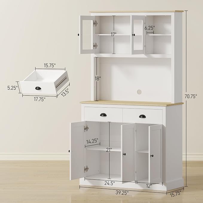 HOMCOM Kitchen Pantry Storage Cabinet - Image 2