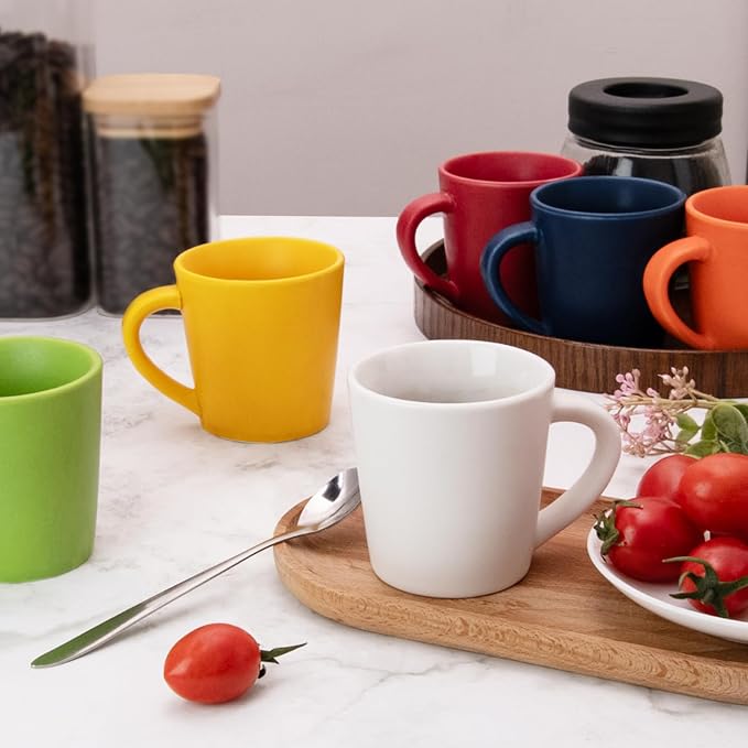 4.2 oz Espresso Cups Set of 2, Ceramic Coffee Mugs Demitasse Cups, Small - Image 4