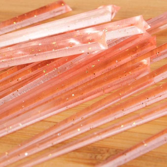 BambooMN - Triangular Appetizer Food and Drink Prism Picks - 3.5" - Pink w/Gold - Image 5