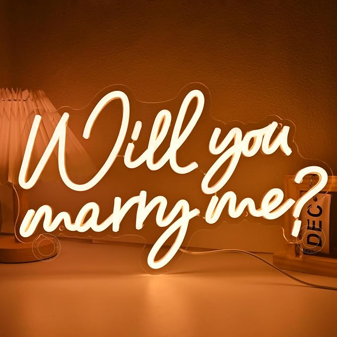 SYLHOME Will You Marry Me ? Led Neon Light Sign Hanging Proposal Wedding Party - Image 2