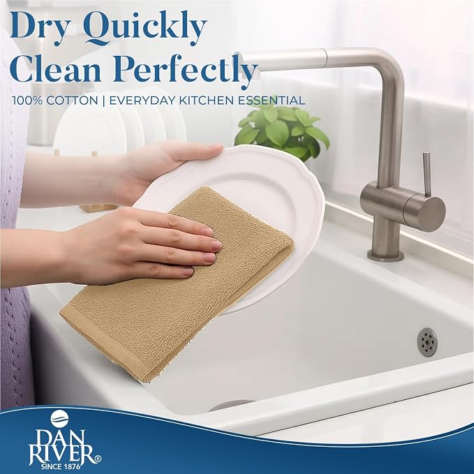 DAN RIVER Kitchen Bar Mops, 16 by 19 Inches, 100% Cotton Super Absorbent - Image 4