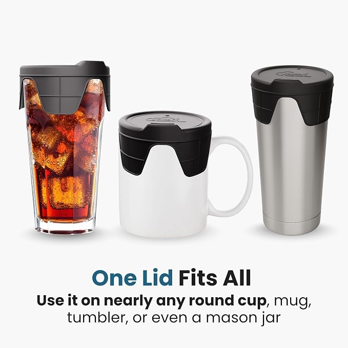 Jokari Silicone Cup Cover 2 Pack Stretch Fit Spill-Proof Coffee Mug Lid - Image 4