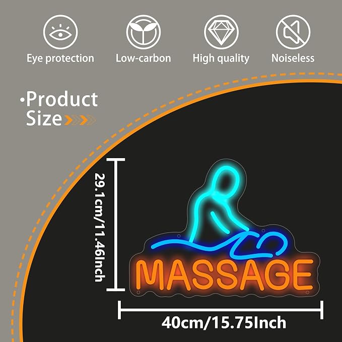 Massage Neon Sign for Wall Decor, Massage Led Signs, Dimmable USB Powered Neon - Image 5