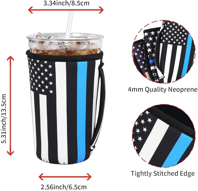 4Pack Reusable Iced Coffee Sleeve Insulator Sleeves - Image 2