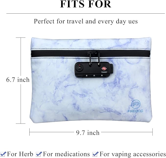 FIREDOG Smell Proof Bag with Combination Lock, 6x9 Odor Proof Pouch Case - Image 7