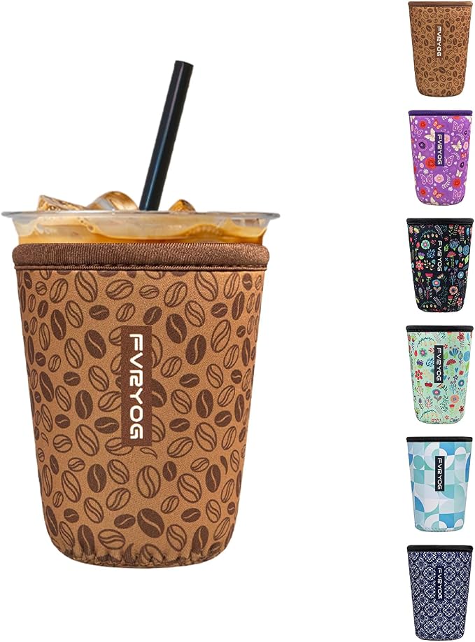 Reusable Insulated Neoprene Iced Coffee Sleeves by Fvryog