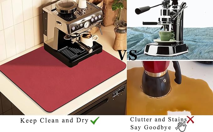 Coffee Mat for Countertops, Coffee Bar Accessories Fit Under Coffee Maker - Image 5