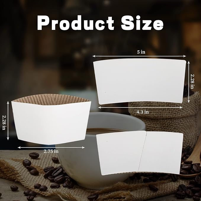 Disposable Coffee Cup Sleeves Corrugated Kraft Paper Coffee Cup Sleeves Holder - Image 2