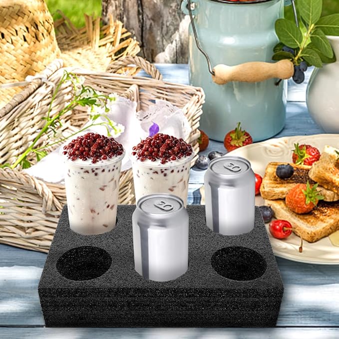 Vaguelly 6 Holes Takeout Beverage Cup Trays, Hot Cold Drinks Cup Fixing Holders - Image 3