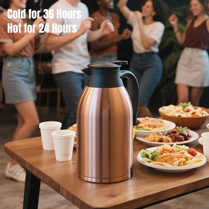 PARACITY 68oz Thermal Coffee Carafe Stainless Steel, Coffee Carafes - Image 5