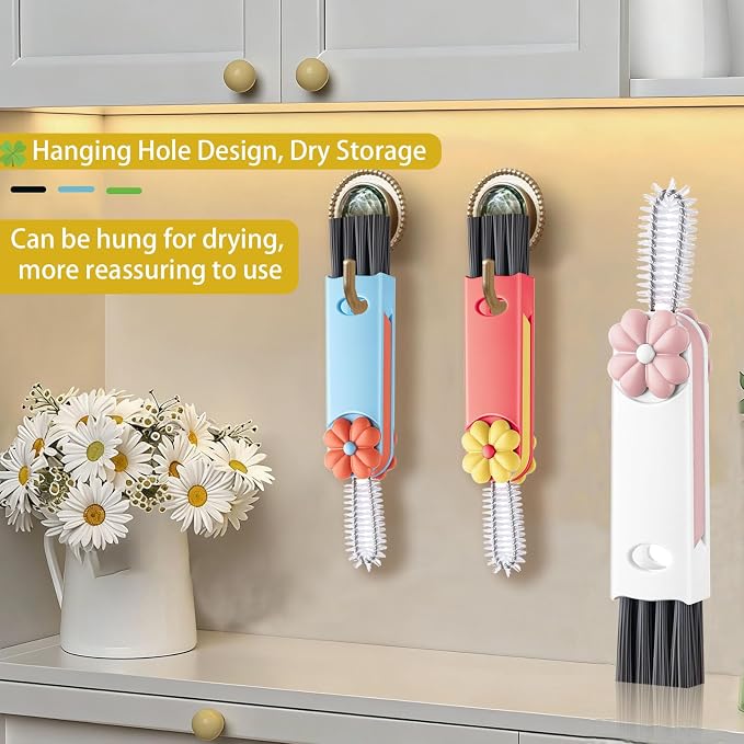 3 in 1 Cup Lid Cleaning Brush, Cup Lid Brush, Upgraded 3PCS Multifunctional - Image 5