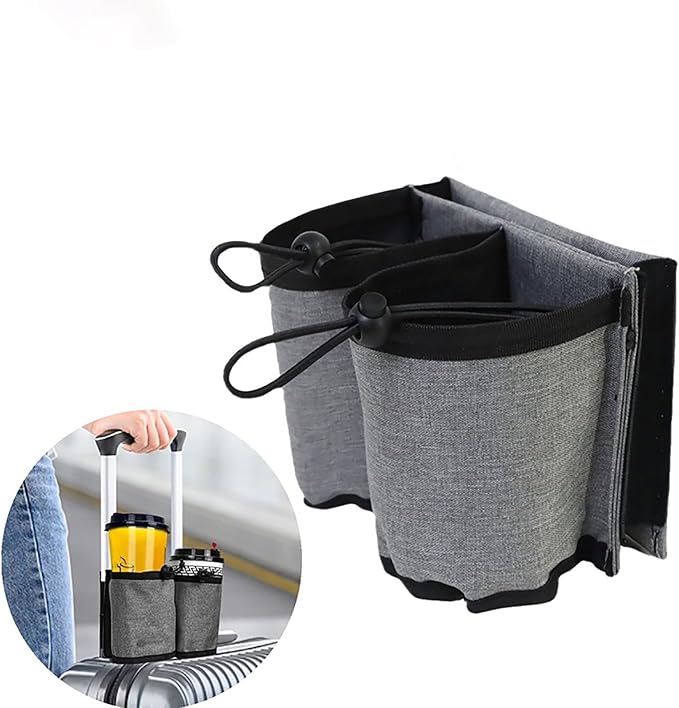 Luggage Cup Holder, Travel Gear, Drink Carrier Hold Two Coffee Mugs, Fits Roll - Image 7