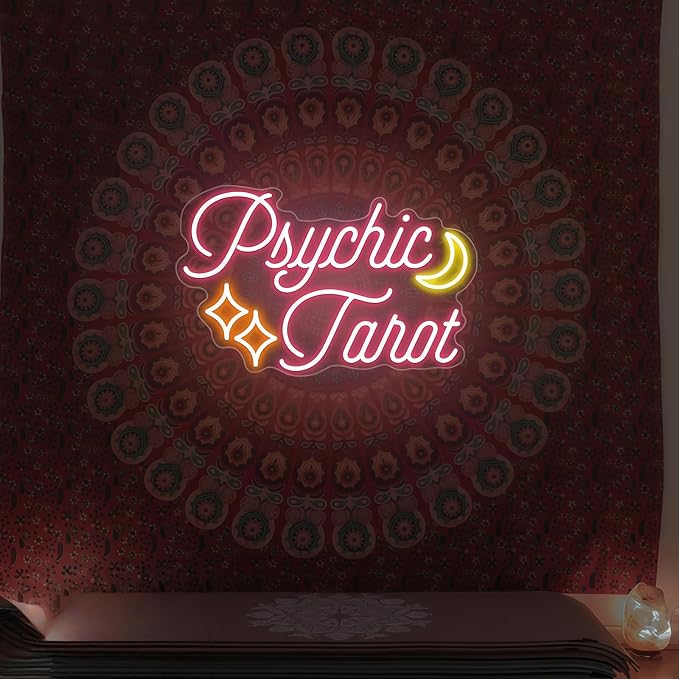 Psychic Tarot Neon Sign With Moon Star - Image 8