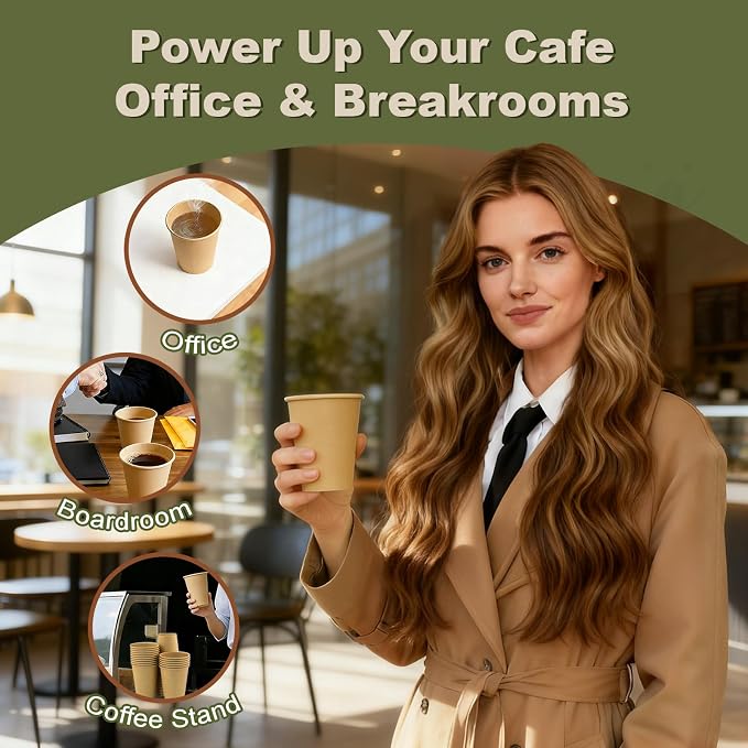 5 oz 600 Pack Disposable Coffee Cups, Bulk Brown Disposable Paper Cups - Image 7