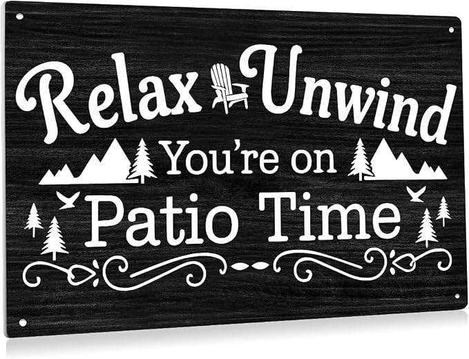 BEASTZHENG Patio Decor Patio Metal Tin Sign Decorations Outdoor Metal Porch by BEASTZHENG