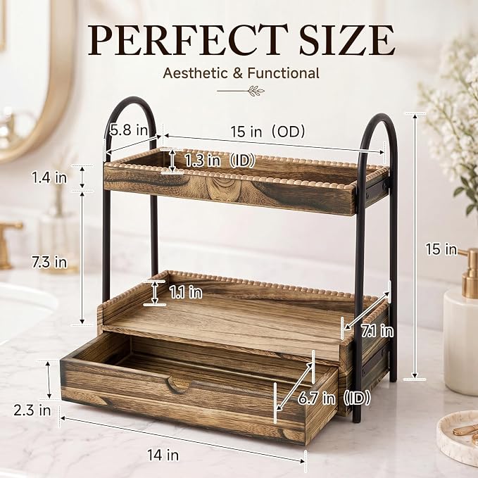 Novabright 2-Tier Bathroom Countertop Organizer - Image 2