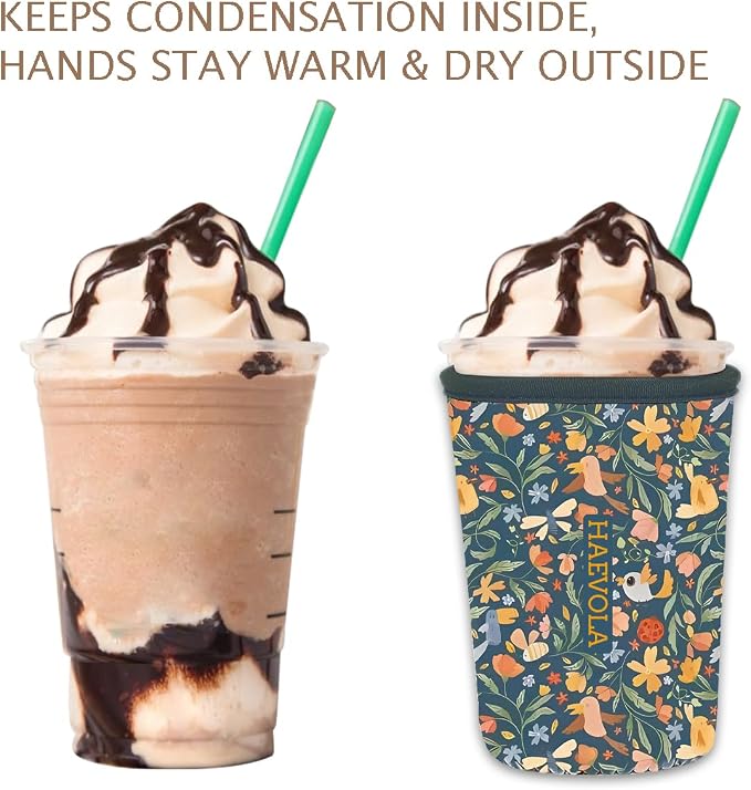 Reusable Insulated Neoprene Iced Coffee Cup Sleeve, Durable Drink Sleeve - Image 6